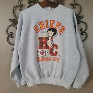 90s Vintage KC Cheifs Betty Boop Sweatshirt